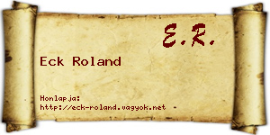 Eck Roland névjegykártya